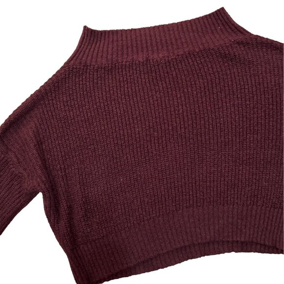 Exlura Maroon boat neck off the shoulder dolman sleeve sweater OS 1408 - Picture 7 of 7
